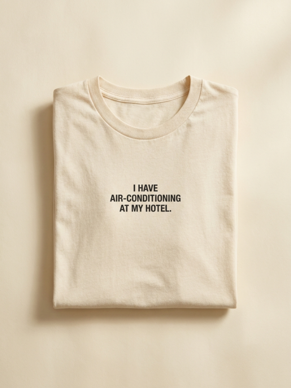 I Have Air-Conditioning At My Hotel Tee — Cream