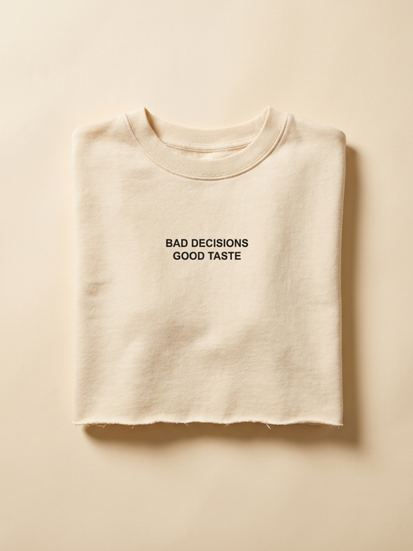 Bad Decisions, Good Taste Crop — Cream