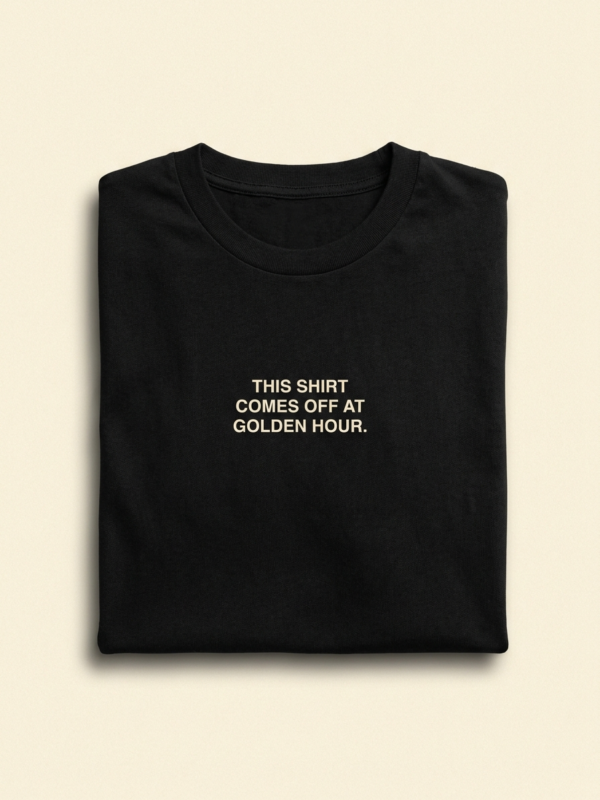 Comes Off At Golden Hour Tee — Noir