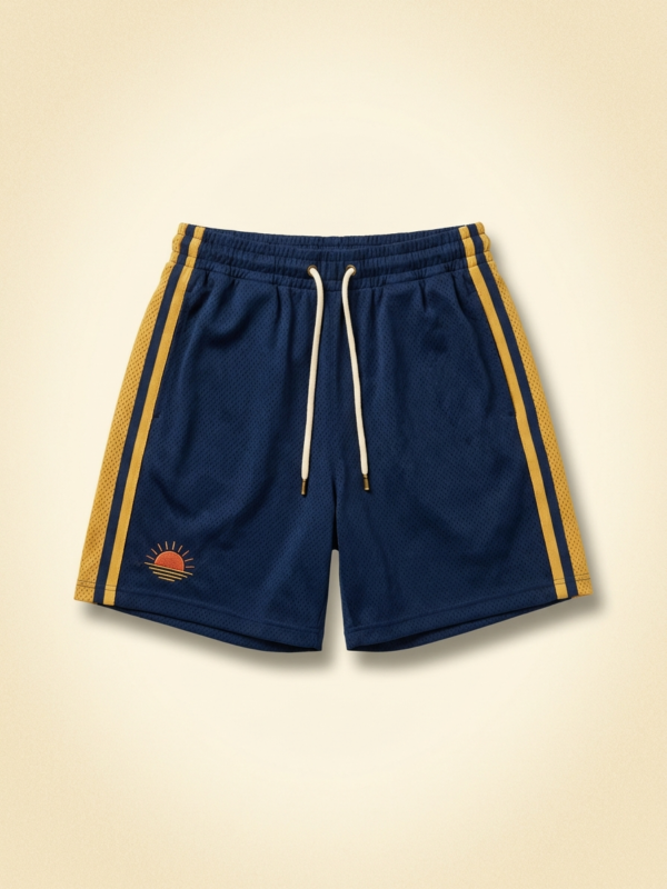 Court Mesh Shorts — Navy/Gold