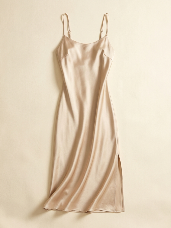 Dusk Slip Dress — Champagne