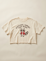 Emotional Support Rave Buddy Crop — Cream