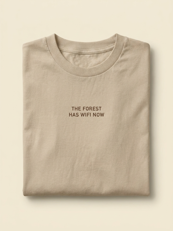 The Forest Has WiFi Now Tee — Sand