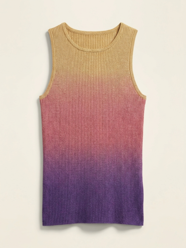 Glow Ribbed Tank — Sunset Ombré