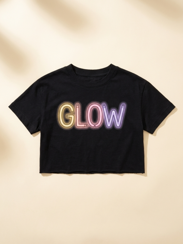 Glow Sticks Type Crop — Noir