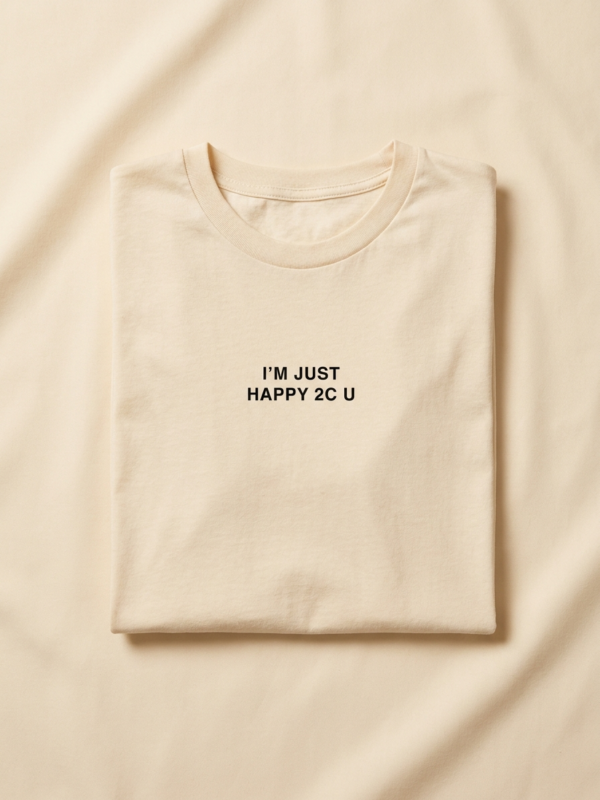 I'M Just Happy 2C U Tee — Cream