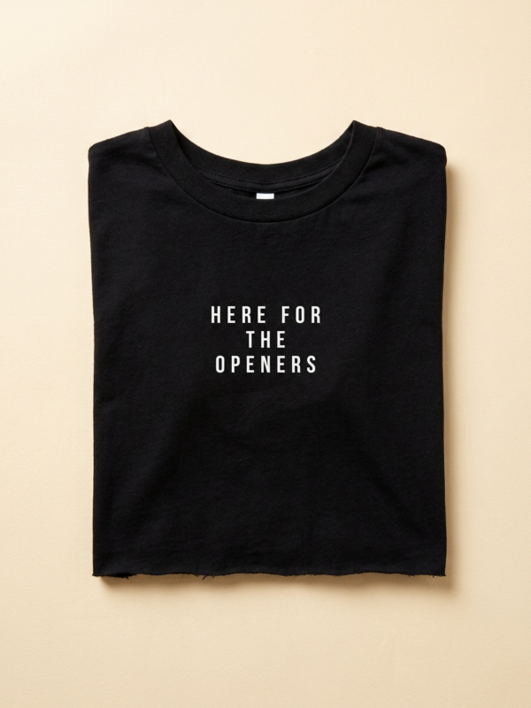 Here For The Openers Crop — Noir