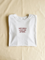 Hot Girls Love The Afters Crop — White