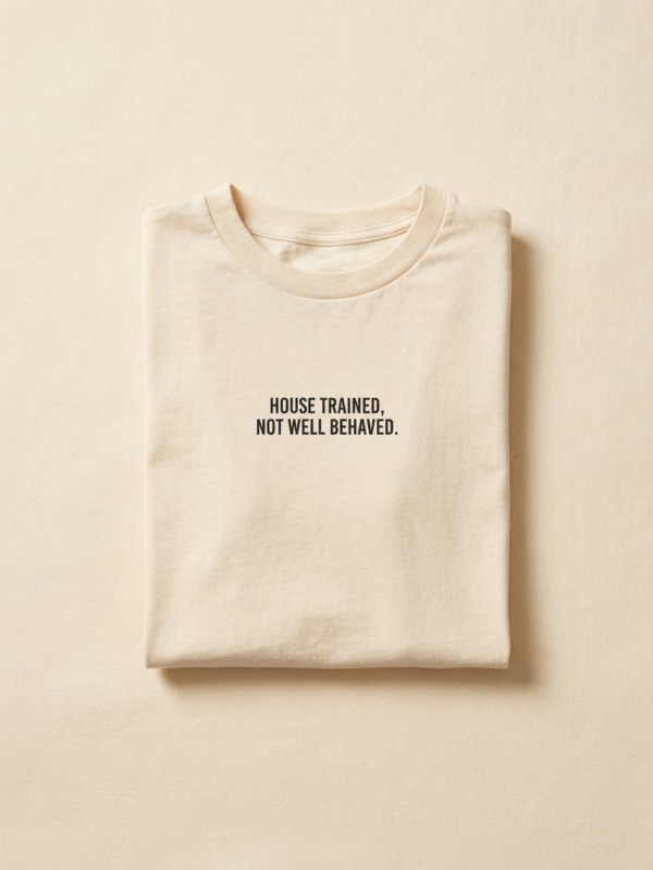 House Trained, Not Well Behaved Tee — Cream