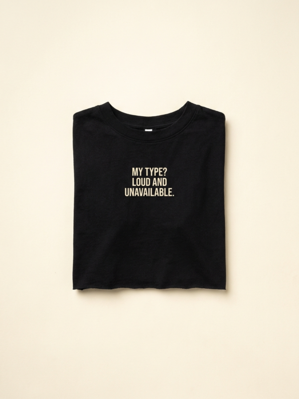 My Type? Loud And Unavailable Crop — Noir