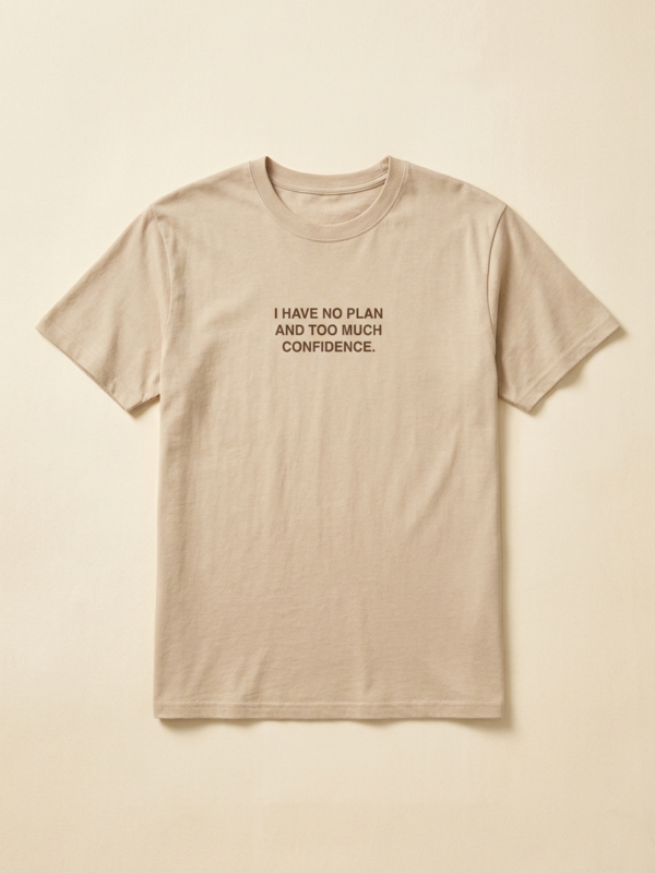 I Have No Plan And Too Much Confidence Tee — Sand