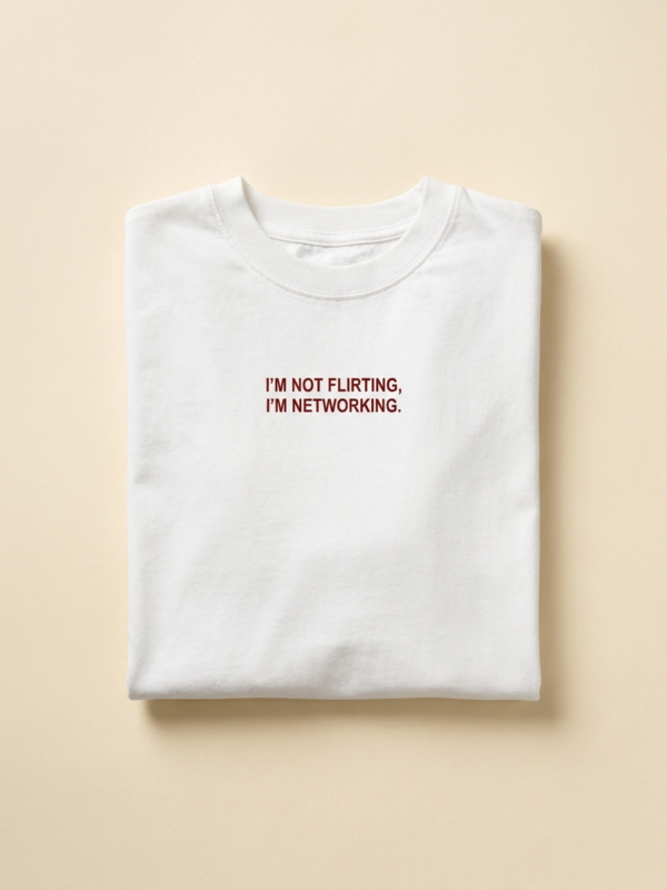 I'M Not Flirting, I'M Networking Tee — White