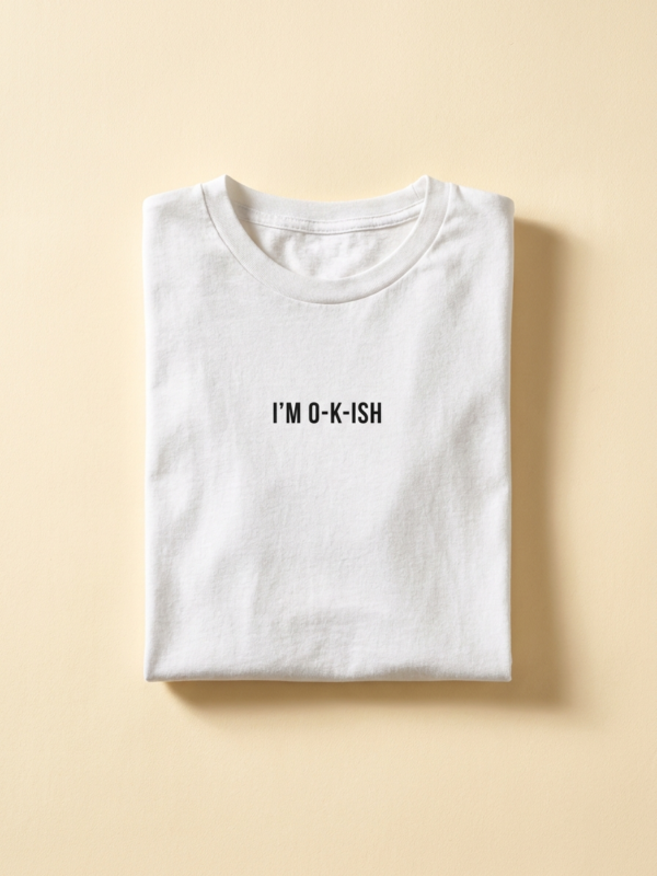 I'M O-K-ish Tee — White