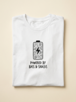 Powered By Bass & Snacks Tee — White