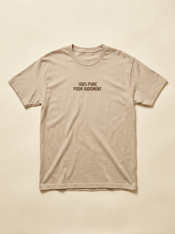 100% Pure Poor Judgment Tee — Sand