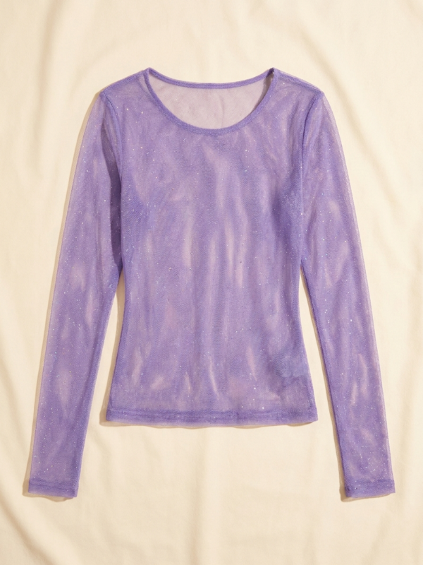 Second Skin Mesh Top — Violet
