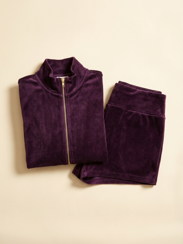 Velour Track Set — Aubergine