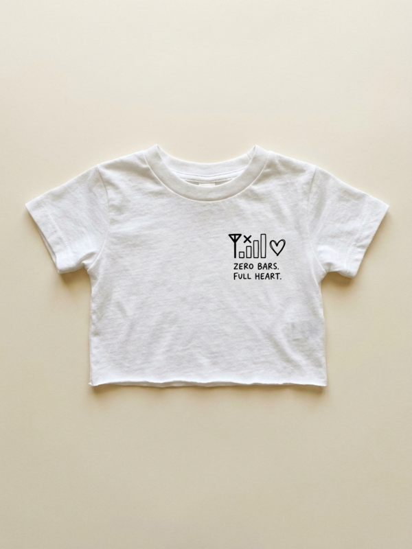 Zero Bars. Full Heart. Crop — White